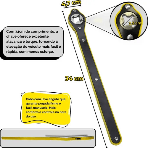 Chave Catraca Para Macaco Sanfona Universal Carro Automotivo