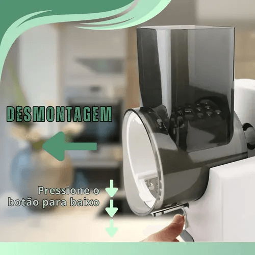 Cortador Elétrico Automático De Vegetais Ralador 3 Lâminas
