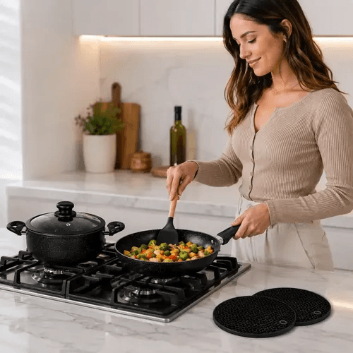 Jogo de Panelas Antiaderente Granilite 11 Peças com Tampas de Vidro – Preto